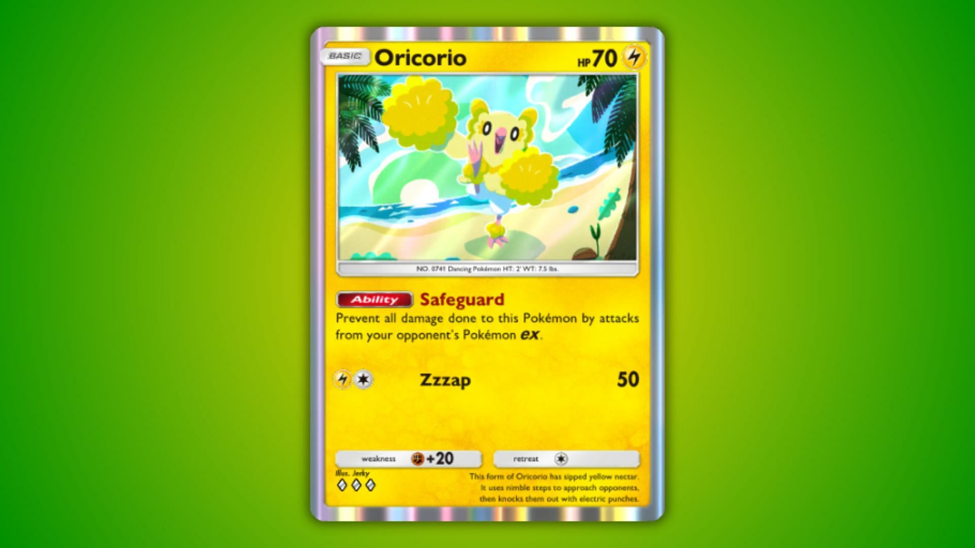Oricorio's card as seen in the game (Image via The Pokemon Company)